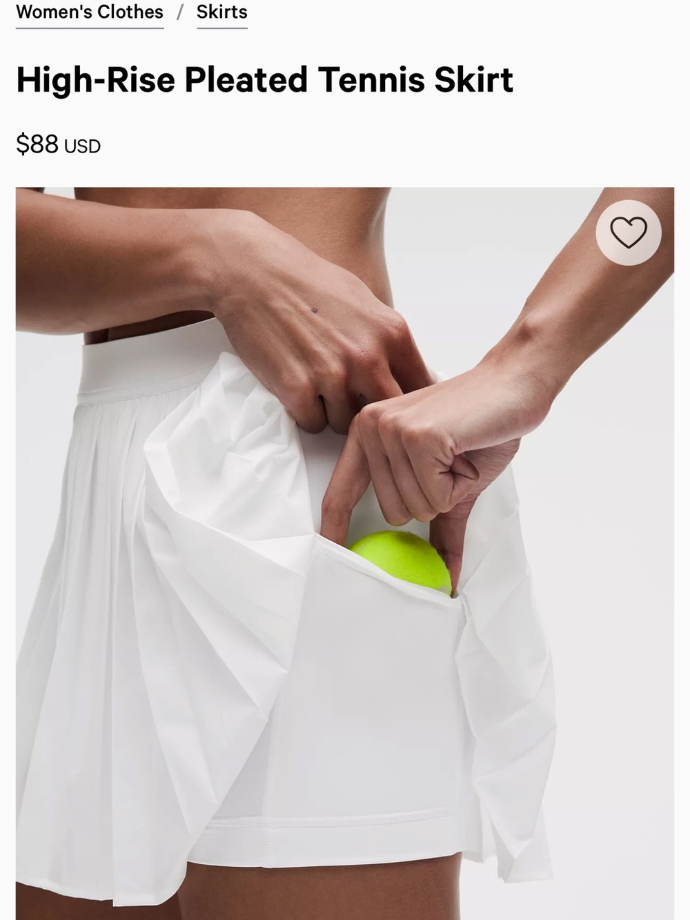 lululemon athletica White High-Rise Pleated Tennis Skirt size 12. Retails$88 nwt - Picture 4 of 7